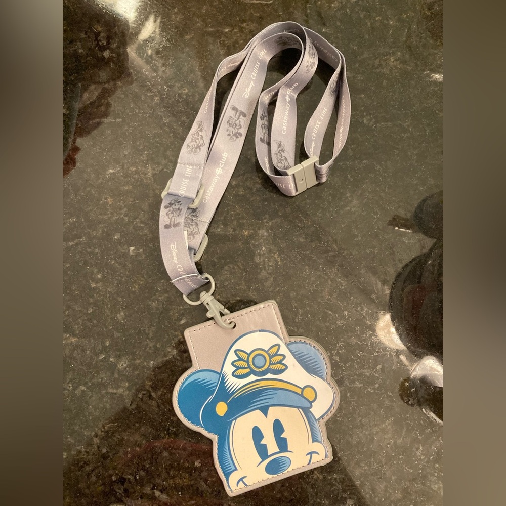 Disney Cruise Line 25th Anniversary Captain Mickey Lanyard Badge holder
